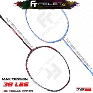 FELET Badminton Racket TJ Tech Raytheon 7 &amp; 8 3U, 4U MAX TENSION 38LBS