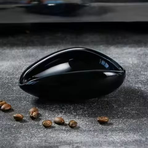For Home Cafe Simple Coffee Tray Accessories Coffee Bean Measuring Cup Ceramic Weighing Tray Coffee