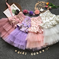 BST 1yr - 6Yr  Baby Girl Dresses Gown Lace Layer Princess Dress Baju Budak Perempuan Gaun Budak free