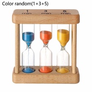 1Min 3Min 5Min 7Min Sand Timer Set Wooden Hourglass Sandglass Sand Clock for Cooking Classroom Exerc