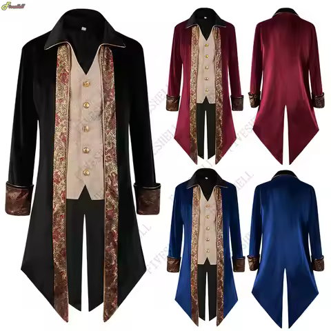 Medieval Cosplay Tuxedo Steampunk Vintage Victorian Long Sleeve Windbreaker Medieval Vintage Suit Pr