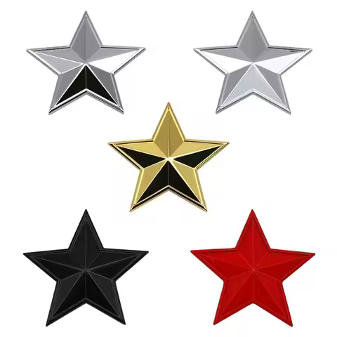 3D Metal Five-pointed Star Logo Car Fender Emblem Sticker Rear Trunk Badge Decal for Nissan Honda MI