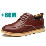 Size 37-46 Genuine Leather Elevator Shoes for Men 6cm Cow Leather Lace Up Men Shoes