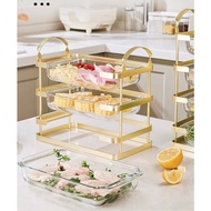 Luxury Side Dish Rack / Rak Makanan Gold Mewah / Golden Rack / rak makanan saji bertingkat rak kaca