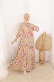 Humaira maxi Dress Baju Gamis wanita muslim busui Jumbo motif bunga