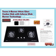 Tecno T 3388TGSV 3-Burner 90cm Glass Cooker Hob with Inferno Wok Burner Technology