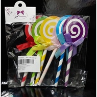 (PCT519) LOLIPOP DESIGN CAKE TOPPER 6IN1|