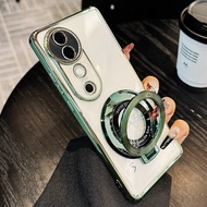 Casing Vivo V40 Pro V40Pro V 40Pro V29 V30 V27 Pro 5G Casing with Holder Lens Cover Luxury Soft Sili