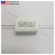 2 PCS 51R ±5% 5W, Axial Lead Through Hole Wirewound Cement Resistor (5W51RJ)