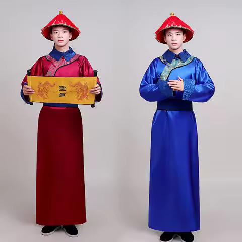 Qing Dynasty Hanfu ancient costumes eunuch robes eunuch chief robes male performance costumes and st