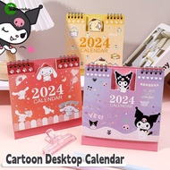 Daily Schedule Yearly Agenda Planner Desk Top Decor / Kawaii Hello Kitty Kuromi Melody Calendar / 2024 Sanrio Cartoon Cute Mini Desk Calendar / School Office Stationery Supplies