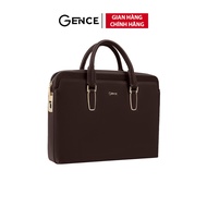 bag Men's Leather Handbag Business Handbag GENCE GLX02 High Quality Brown Fingerprint Lock Cowhide