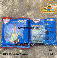 Pupuk NPK CAP TAWON 161616 kemasan 1kg - npk 161616