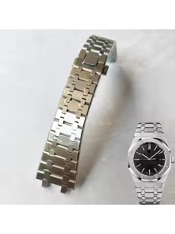 Folding Buckle Strap For AP ROYAL OAK 15400 26331 15500 Men Women Full Stainless Steel 26mm Watchban