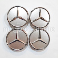 Original Mercedes-Benz Wheel Center Caps Hub Caps 57MM / 75MM OEM / Amg Rim Cap Gloss Matte Silver 1Set