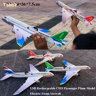 TOBE2 C919 Passenger Plane Model, 4 Colors USB Rechargeable Electric Foam Aircraft,  PP 34*36*7.5cm 