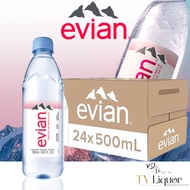 Evian Natural Mineral Water (Plastic), 24 Bottles x 500ml (BBD: October 2025)