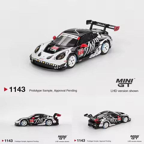 PreSale MINIGT 1143 #77 1:64 Porsche 911 GT3 R AO Racing IMSA Petit Le Mans Skeleton Rexy Halloween 