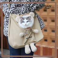 Peekaboo Cat Canvas Tote Bag with Lion Cub Design Pet Bag