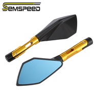 SEMSPEED Universalรถจักรยานยนต์Handelบาร์ปลายกระจกมองหลังติดแฮนด์Endกระจกข้างหลังสำหรับKawasaki NINJ