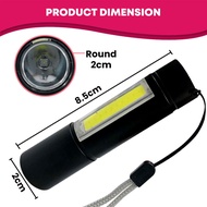 EDC COB Rechargeable LED Torchlight Flashlight Focus 3 Modes Lighting IPX6 Waterproof Work Light Eme