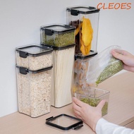 CLEOES Plastic Storage Boxes, Square Sealed Stackable Food Storage Boxes, Storage Boxes Plastic Stac