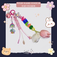 GANTUNGAN Custom Name Tulip Bag Charm Custom Name Bag Hanging/ Custom Name Tulips Bag Charm