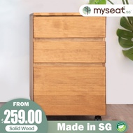 [Bulky] MYSEAT.sg SAUL Solid Wood Mobile Pedestal customisable local handcrafted toxic-free