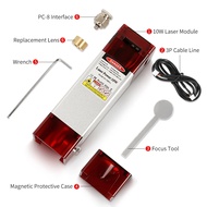 LUNYEE 80W Laser Module 12V 450nm TTL Blue Laser Head with Air Assist 10000mW Output Optical Power L