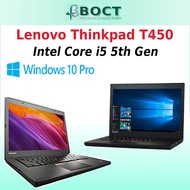 Lenovo ThinkPad T450 / Intel Core i5 5th Gen / 14inch screen HD+ / Windows 10 Professional / Refurbi