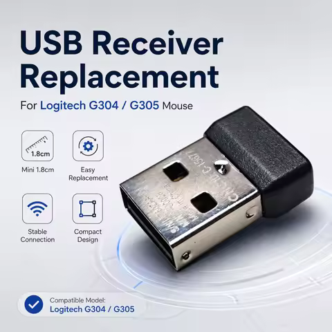 For Logitech G304/G305 Mouse Receiver - USB Dongle Plug Adapter , Wireless Gaming Mouse Replacement 