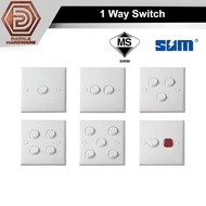 Sum 1 way switch housing switch suis lampu suis rumah 1 gang , 2 gang , 3 gang , 4 gang , 5 gang