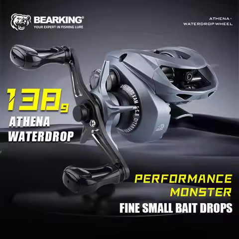 BEARKING Athena Waterdrop Wheel 138g Ultra Light Hybrid Carbon Body Fishing Scroll 8.2:1 High Speed 
