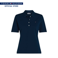 Tommy Hilfiger เสื้อโปโล ผู้หญิง รุ่น WW0WW43224 C1G - สีน้ำเงิน ทรง Regular Fit