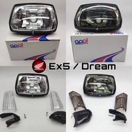 Head Lamp Cover EX5 / Dream Honda With Signal Cover Diamond Smoke or Clear Combo SYM E Smart 110