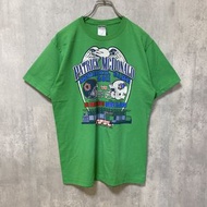 古著 Patrick McDonald 2011 美式足球短袖印花 T 卹，綠色，復古，M 碼