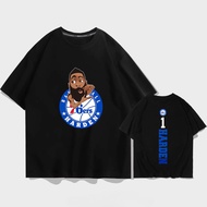 Coolbo Harden Short Sleeve 100% Pure Cotton T-Shirt for Boys, Harden 76ers No.1