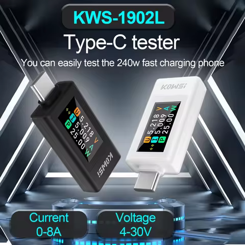 KWS-1902L Current Voltage Power Meter Bidirectional Current Tester Cell Phone Charging Tester DC 4~3