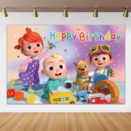 Cocomelon Birthday Photographic Background Coco Party Decoration Supplies Cocomelon Happy Birthday B