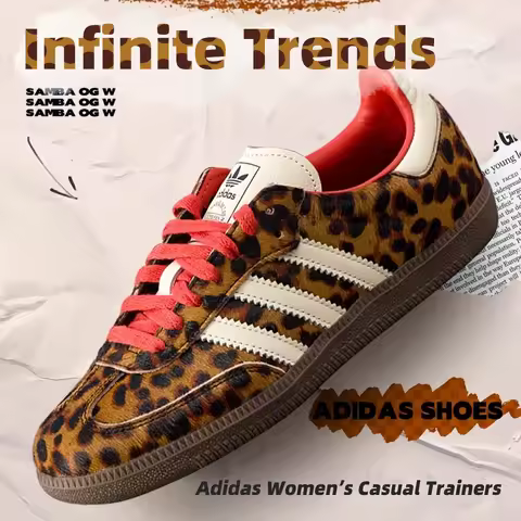 Adidas Originals Samba Og Women's Leopard Print German Training Shoes Low-Top Retro Sneakers Fashion