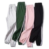 Sanah.H Korean Dual Stripe Jogger Pants pants candy pants Tracking Pants Crepe Biker Pants
