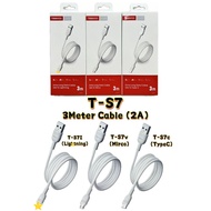 3 METER TRANYOO T-S7 USB CABLE 2A QUICK CHARGE