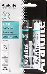 Araldite Clear Epoxy Adhesive 5 Minute Fast Setting 2-Part Epoxy Glue. Solvent-Free Professional Grade Strength for Invisible Joins. Clear Resin for Glass and Jewellery. Crystal Clear, 2 x 15ml