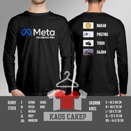 Meta Facebook Pro Posting T-shirt, Eating, Sleep, Gajian, Long Sleeve Distro Shirt