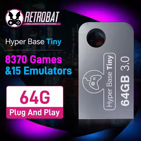 Tiny 64G Portable USB3.0 Retro Game Hard Disk For PSP/NES/DS/GB External Game HDD With 8370 Games&15
