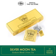 TWG Tea | Silver Moon Tea | Green Tea Blend | Cotton Teabag Box 15 Teabags / ชา ทีดับเบิ้ลยูจี ชาเขียว ซิลเวอร์มูน ที ชนิดซอง บรรจุ 15 ซอง