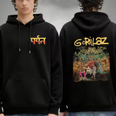 Gorillaz The Mountain Album Art Hoodie Rock Gorillaz Articles Hip-hop Electronic Men Hoodies Merch N