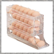 Auto Rolling Egg Holder for Fridge, 4 Tiers Large Capacity Eggs Dispenser, Stores Up to 30 Eggs