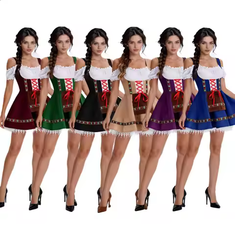 Oktoberfest Costume for Women German Bavarian Traditional Dirndl Dress Octoberfest Festivals Beer Gi