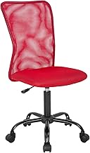 Home Office Chair Ergonomic Desk Chair Mesh Computer Chair with Lumbar Support Rolling Swivel Adjustable Mid Back Task Chair for Girls(Red)